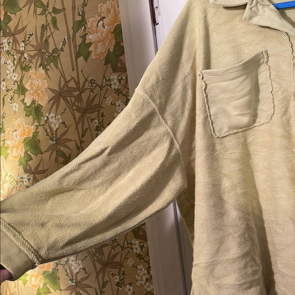 American Eagle Outfitters yellow/green Long Sleeve Button Down Shirt - Picture 6 of 8